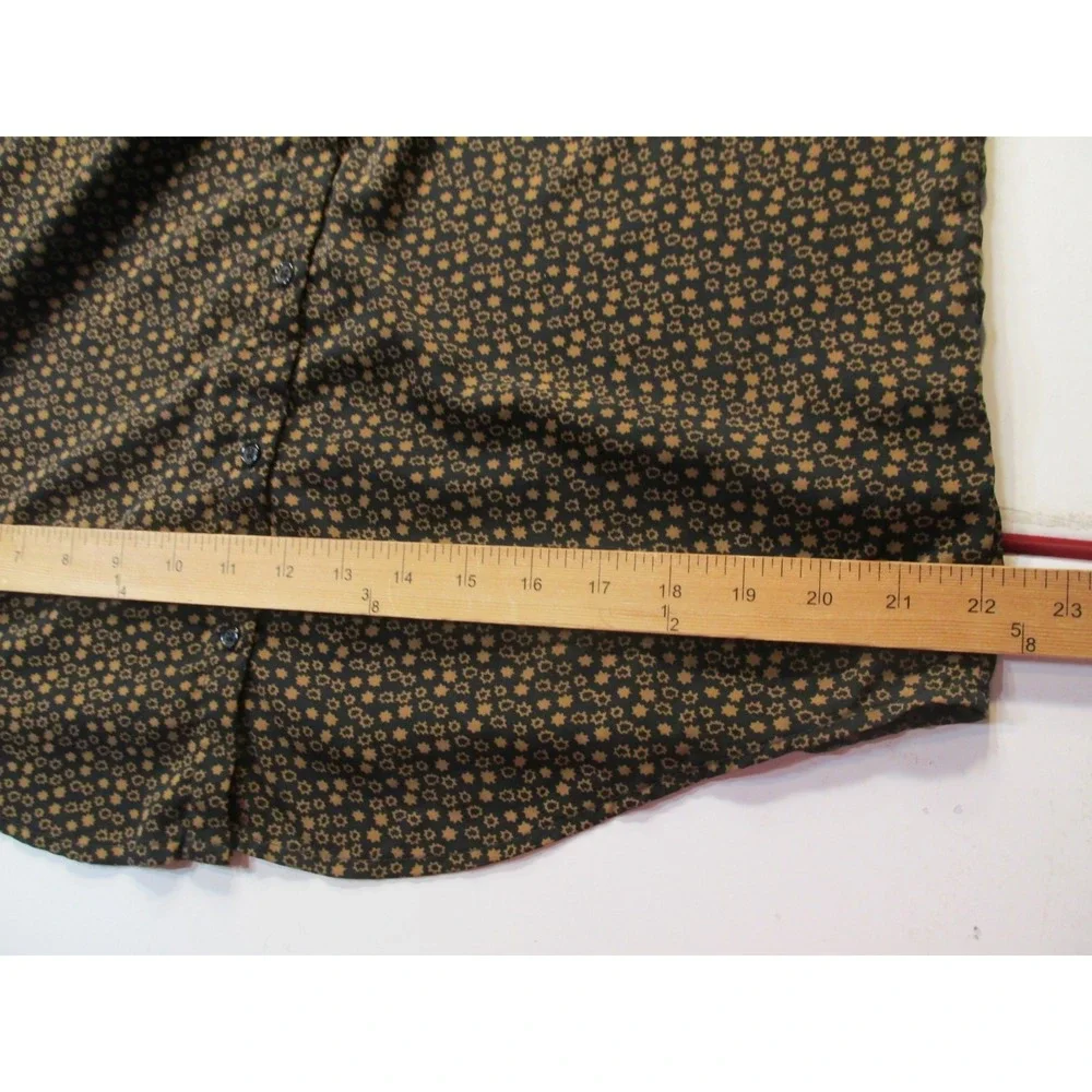 Old Navy Tunic Peasant Top Women L Brown Floral Puff Sleeve Cottage Core Blouse